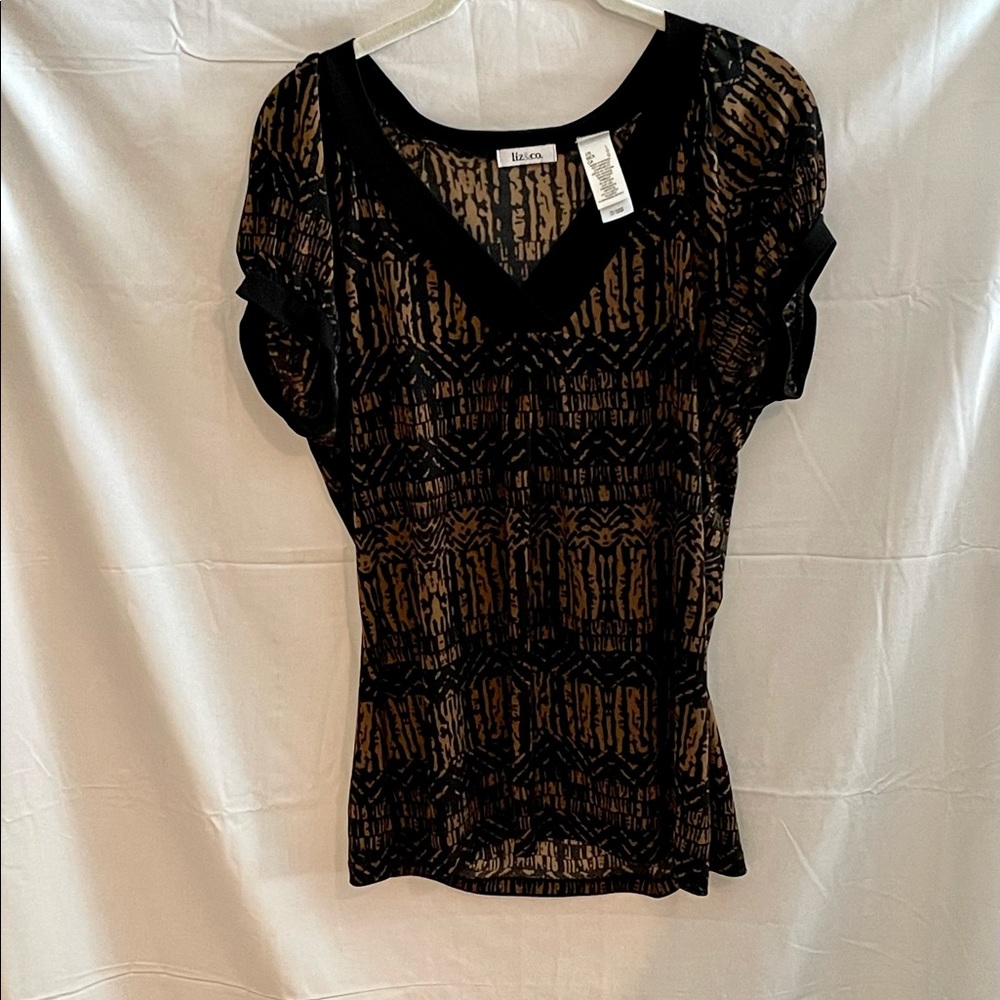Liz and Co by Liz Claiborne V-Neck Top  (A-35)
